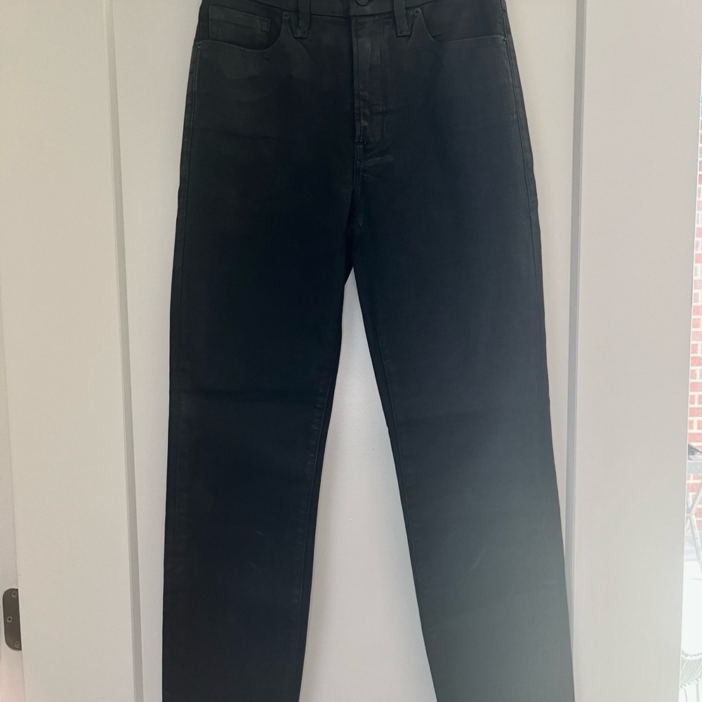 GOOD AMERICAN Good Leg classic coated high waist straight leg jean - Picture 3 of 5